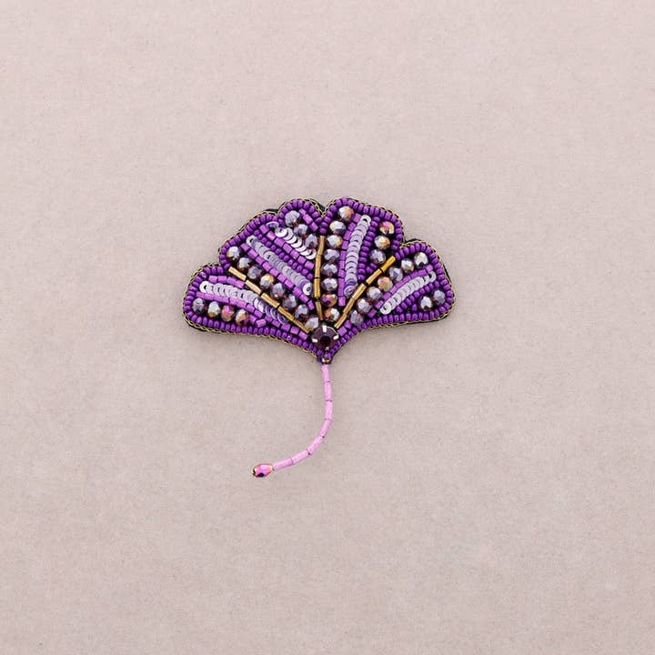 Sonata - Venta al por mayor Broches - Broche Lentejuelas Hoja Gingko3