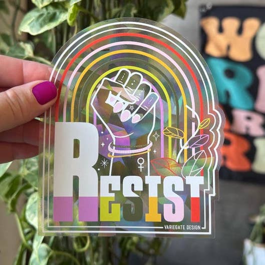 Rainbow Making Window Decal | RESIST for wholesale by Variegate Design