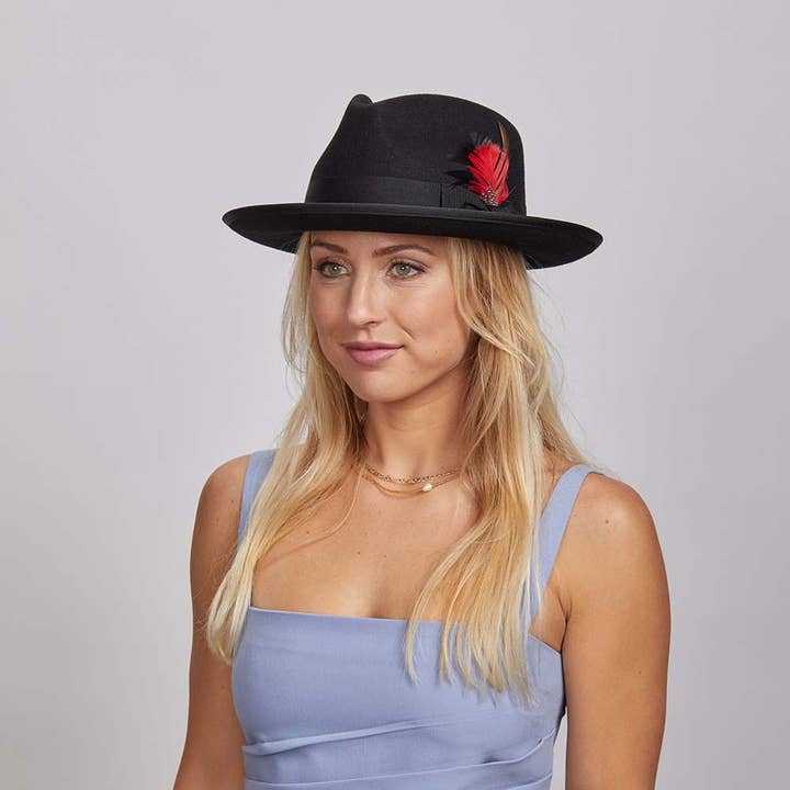 Wool Felt Teardrop Fedora Hat - Style Broadway for wholesale by American Hat Makers