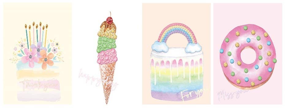 Angels Craft - Wholesale Gift Bag - Everyday Gift Bag - Cake & Donuts & Ice cream 4 Styles1