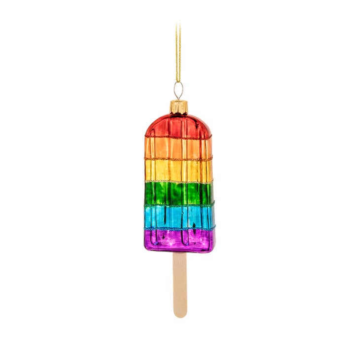 Rainbow Ice Lolly Shaped Bauble for wholesale by Sass & Belle Europe