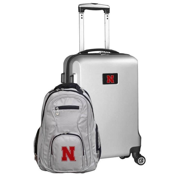 NCAA Nebraska Cornhuskers Deluxe 2 Piece Backpack & Carry-On Set for wholesale by Mojo Licensing