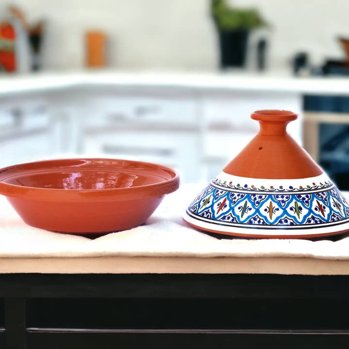 Kamsah - Wholesale Cooking Pot - Bohemian Classic Turquoise Medium Tagine Pot5