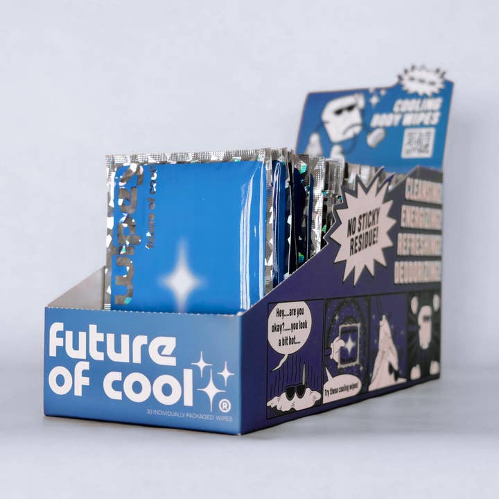 As Toalhitas Corporais Mais Geladas do Mundo, Bandeja de 30 Unidades (Caixa) por atacado de Future of Cool