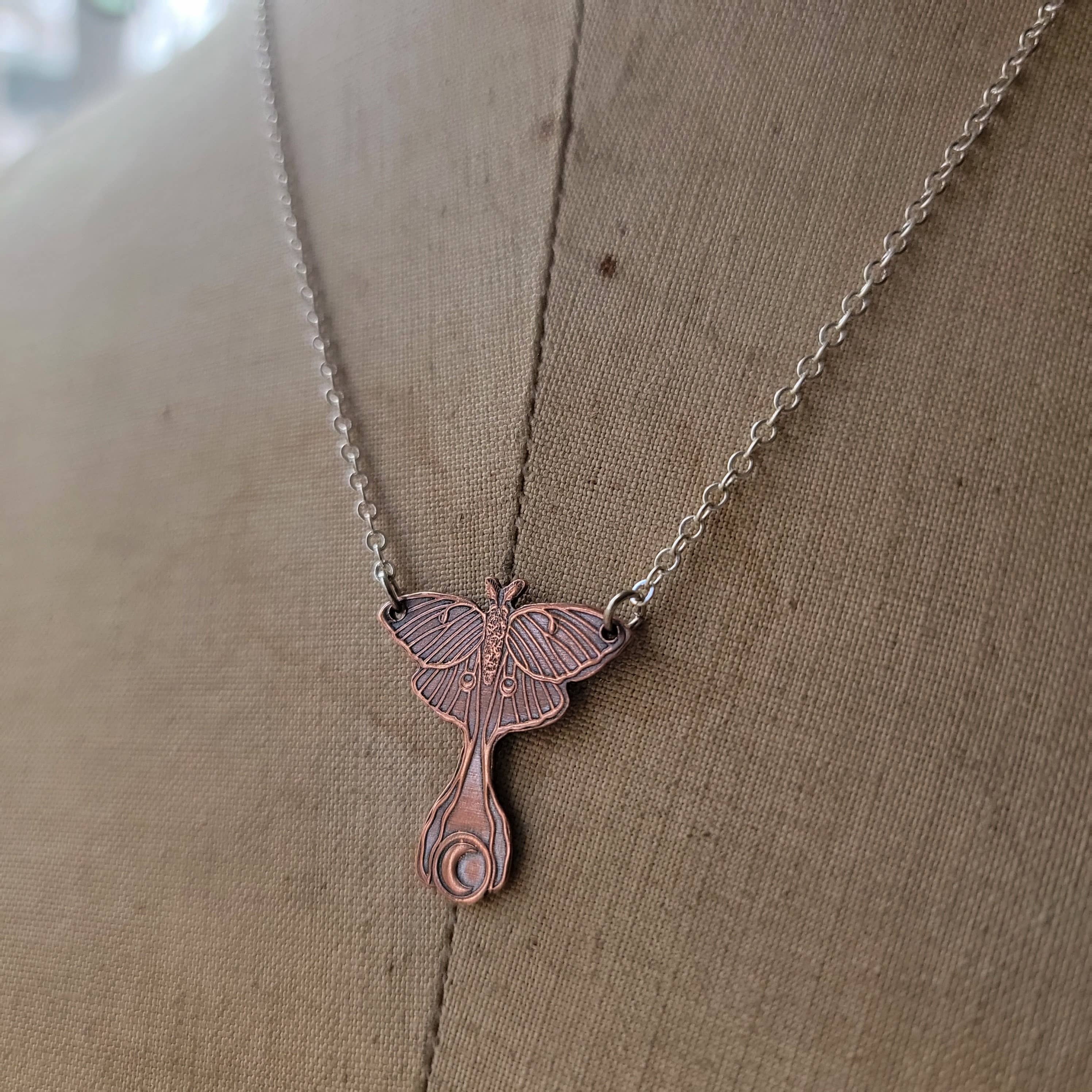 Verdilune - Wholesale Pendant/Charm Necklace - Copper Luna Moth Necklace1