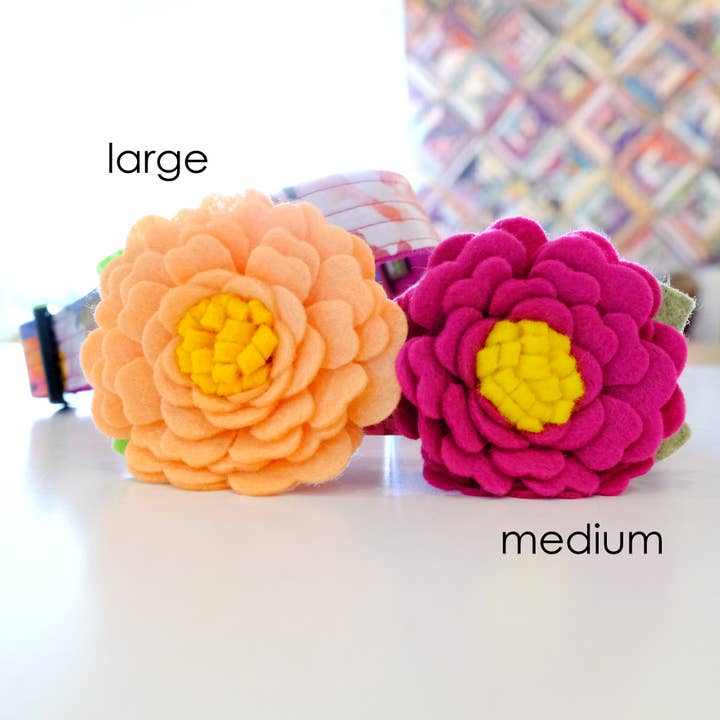 Mimi Green - Wholesale Pet collar – Cat/dog - Peony Dog Collar Flower 2