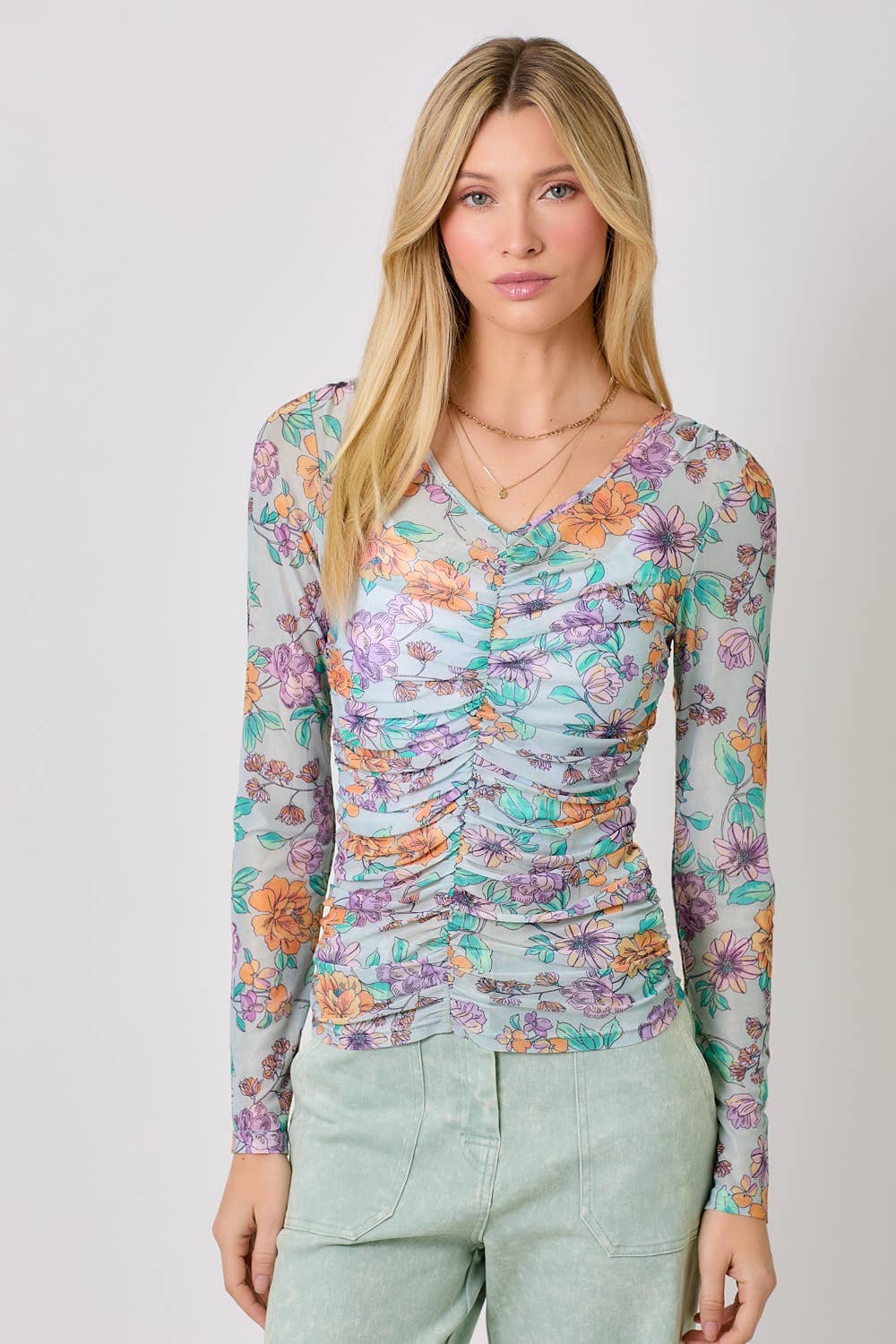 Mystree - Wholesale Blouse - Women's - 60527 Floral Ruching Top 12