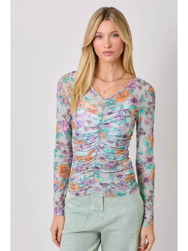 Mystree - Wholesale Blouse - Women's - 60527 Floral Ruching Top 12