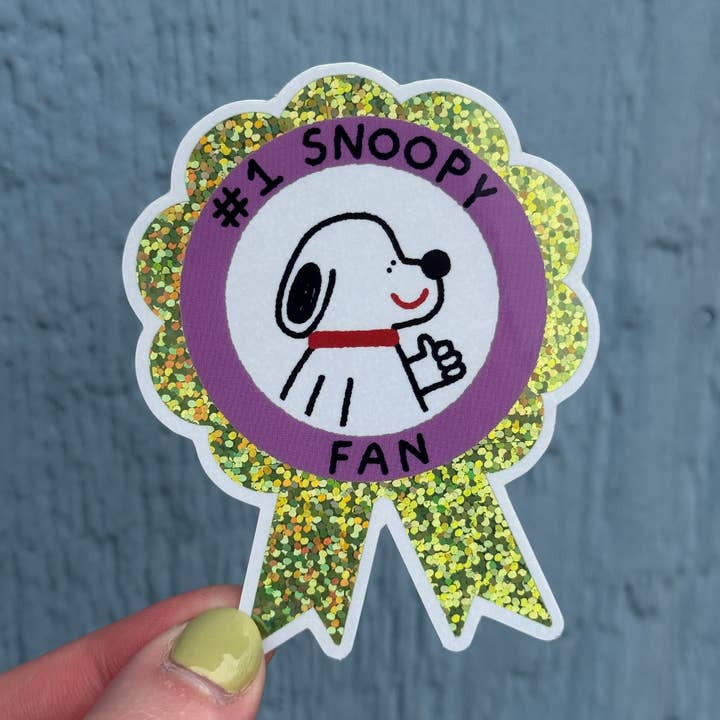 #1 Snoopy Fan Glossy Glitter Vinyl Sticker for wholesale by Rolly Poly Studios