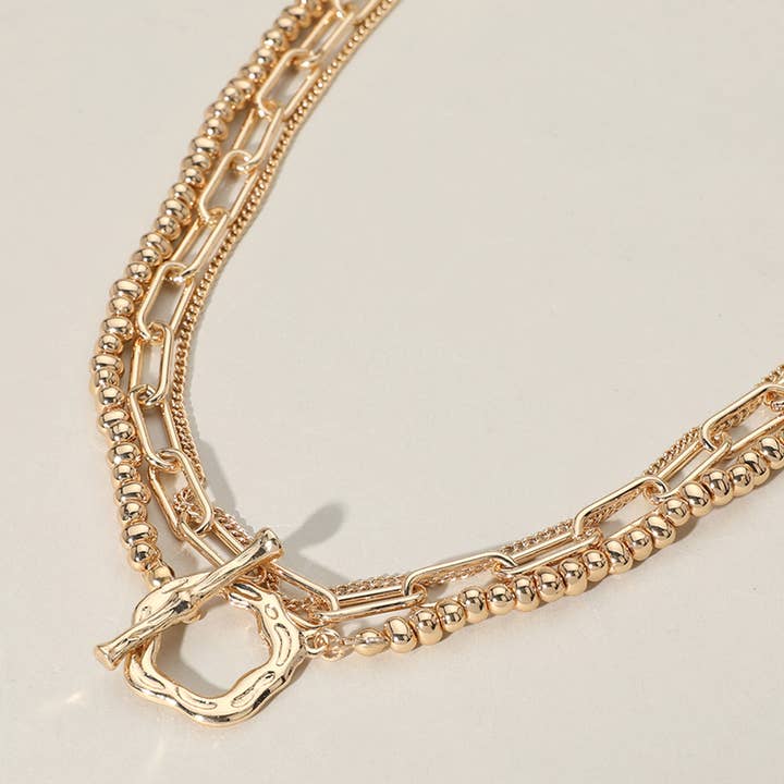 Sensibling Corp. - Wholesale Link & Chain Necklace - 2PCS - Metal Chain Toggle Closure Necklaces
