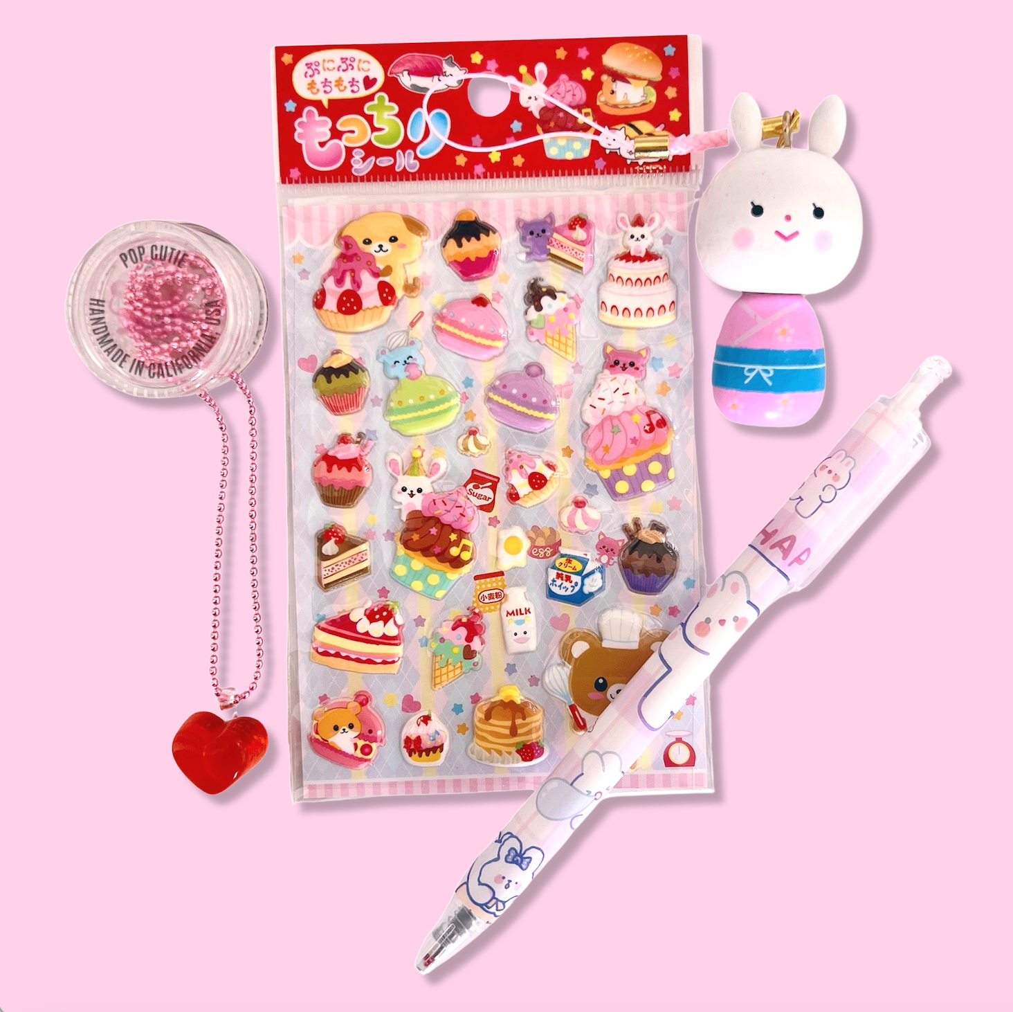 Pop Cutie Accessories & Gifts - Wholesale Toy Set - Kids - Japanese Toy Kokeshi / Stationery /Sticker/Necklace Gift Set2