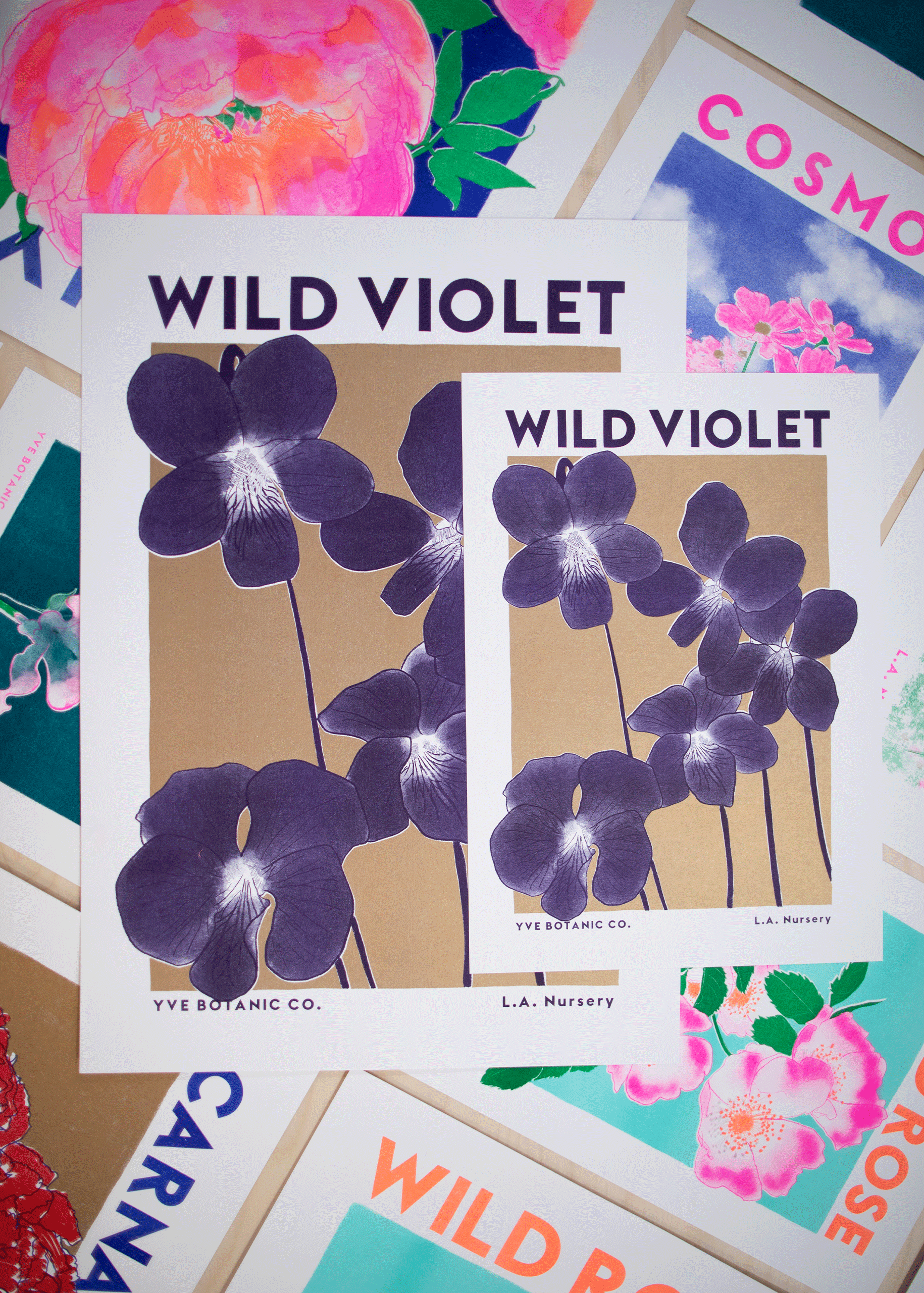 Eve Print Studio. – wholesale Konsttryck – Vild violett blomma risografitryck2