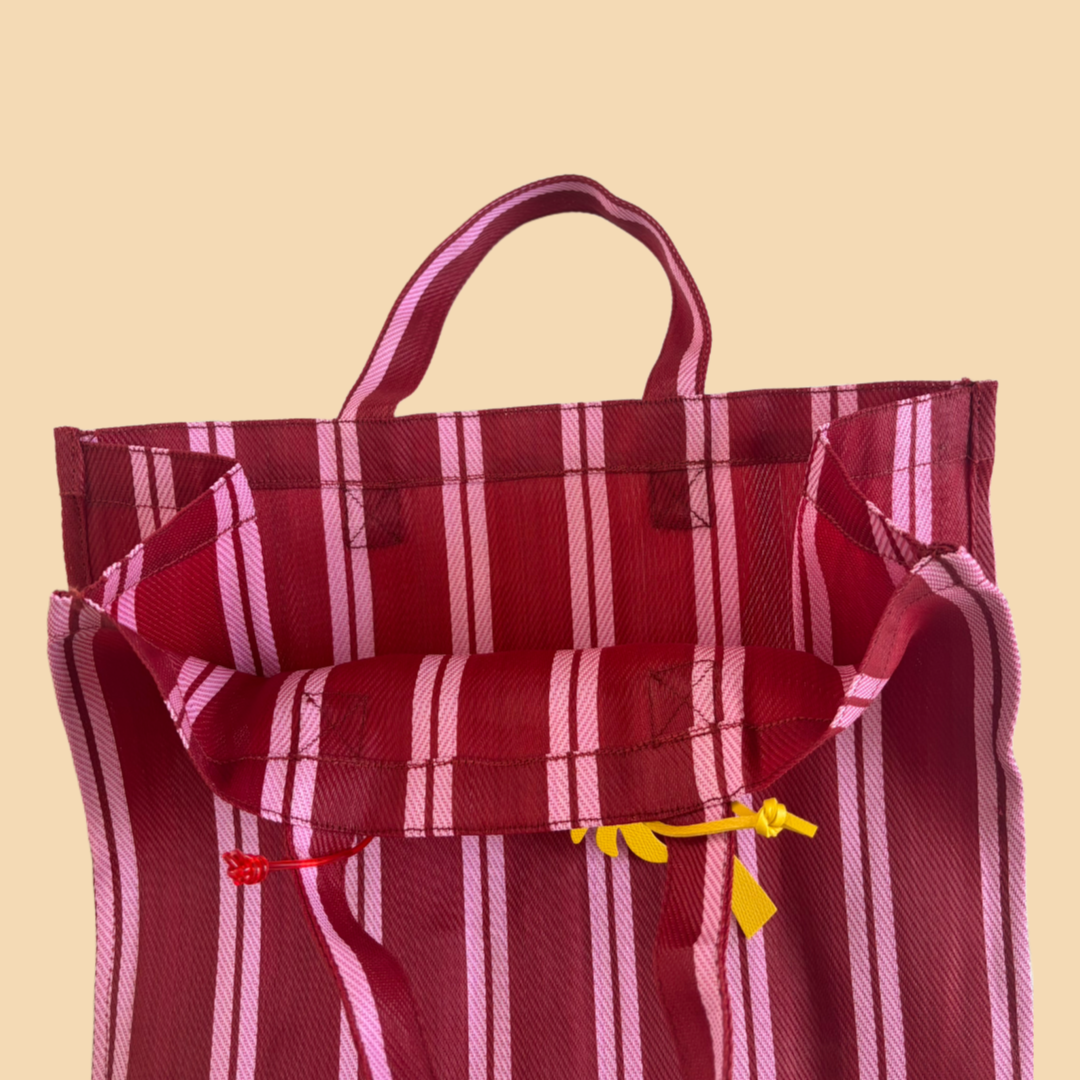 Wild Cactus Co. - Wholesale Tote Bag - Women's - THE SHOPPER TOTE [CHERRY STRIPS]1