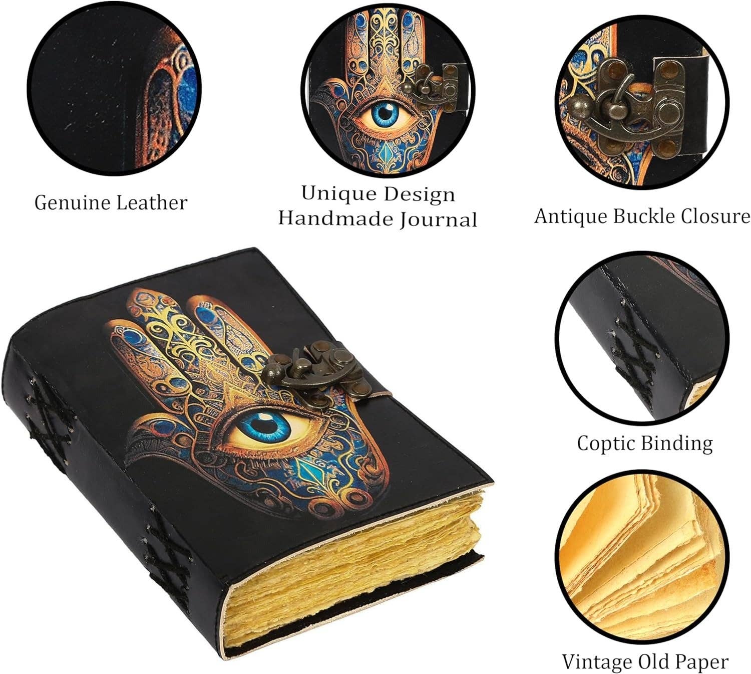 Tuzech Leather – wholesale Journal och dagbok – TUZECH läderklätt anteckningsbok med grimoirestil och ojämna kanter för män och kvinnor61