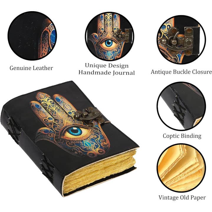 Tuzech Leather – wholesale Journal och dagbok – TUZECH läderklätt anteckningsbok med grimoirestil och ojämna kanter för män och kvinnor61