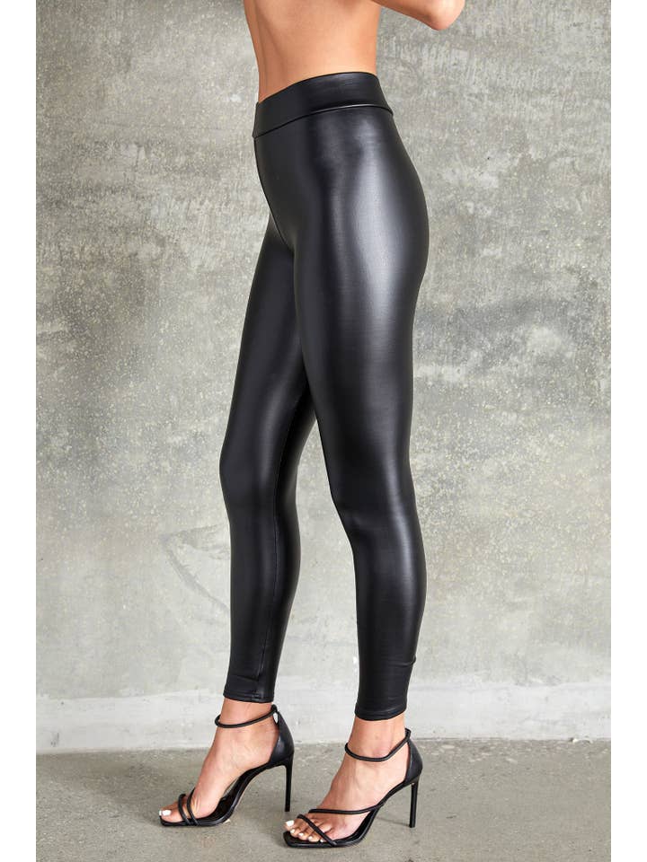 VENTI6 - Wholesale Fashion Leggings - Women's - PU COATED LEGGINGS (50228-PU)11