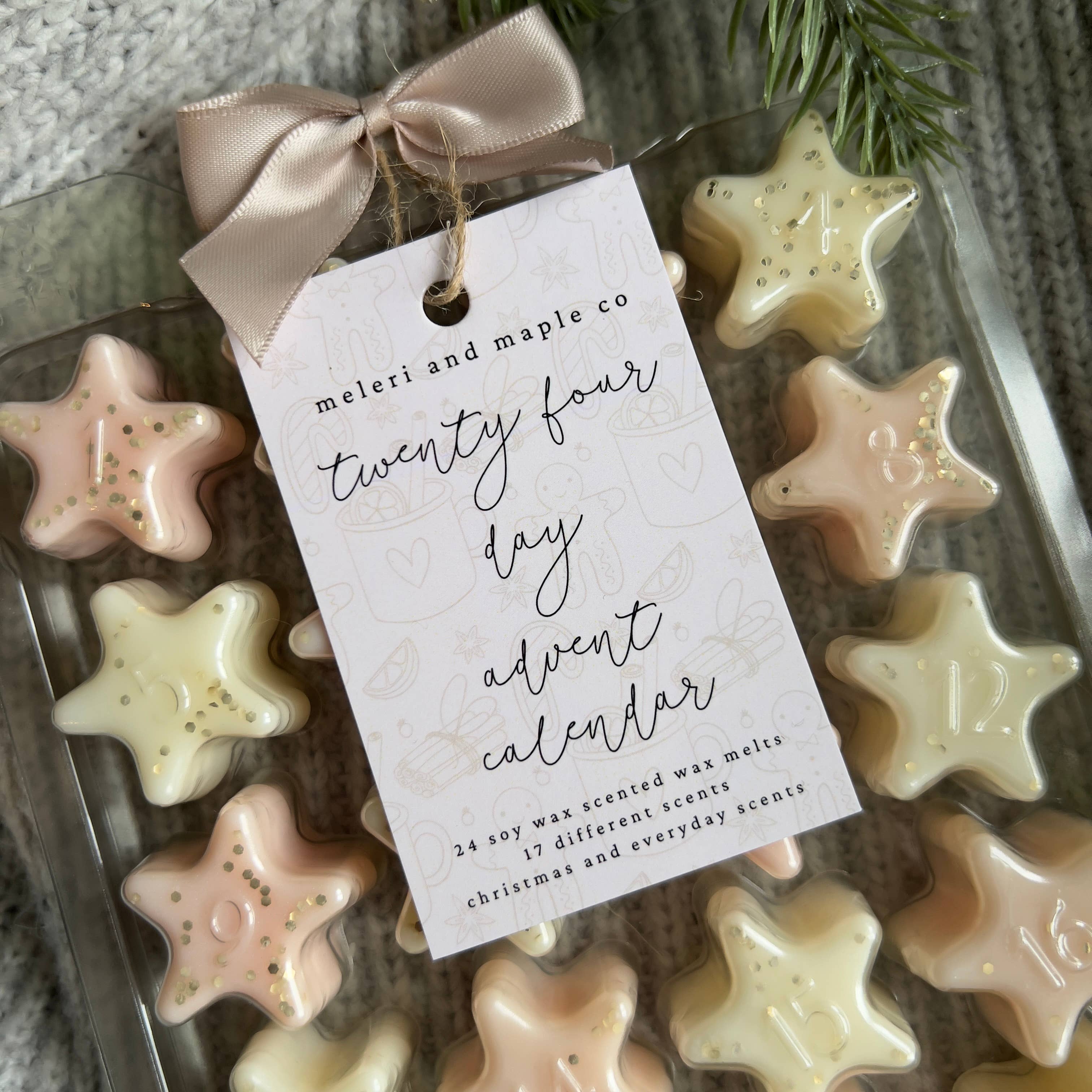 Meleri and Maple Co – wholesale Wax melt – 24-Day Soy Wax Melt Advent Calendar - Christmas/Holidays1