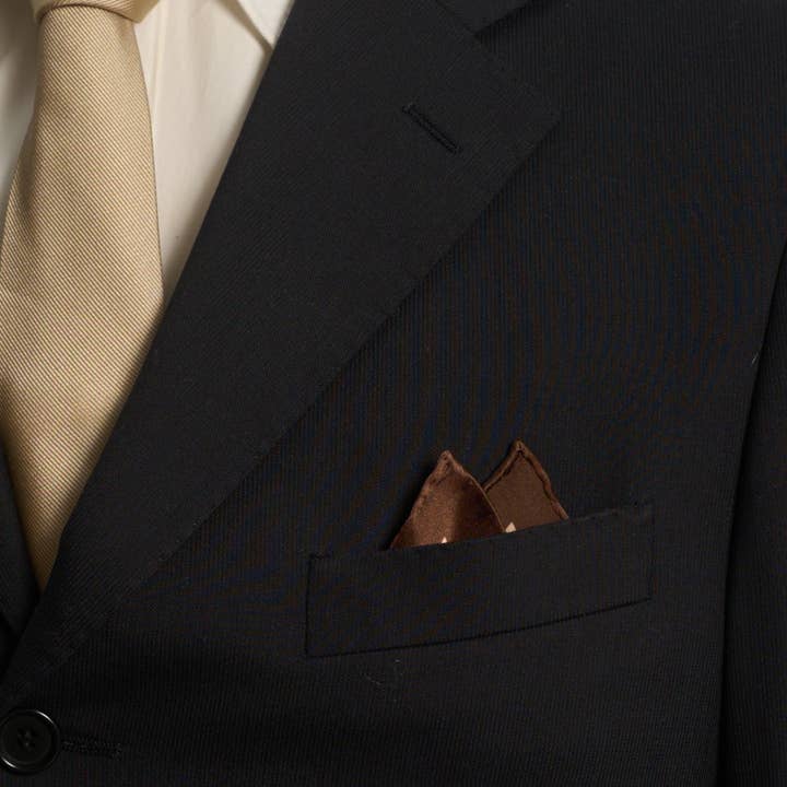 "Checkerboard" Silk Pocket Square - Coffee for wholesale on Faire