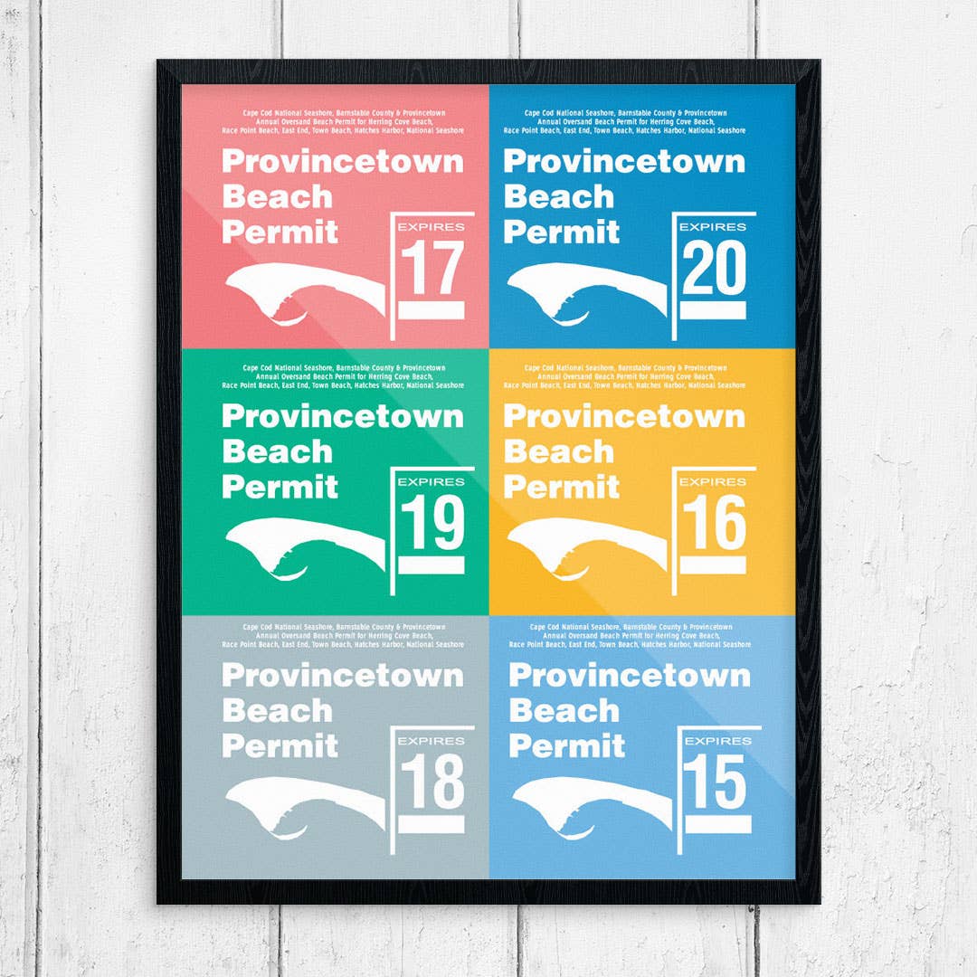 Fridgedoor - Wholesale Art Print - 11'' x 14'' Provincetown Beach Permit Collage Print0