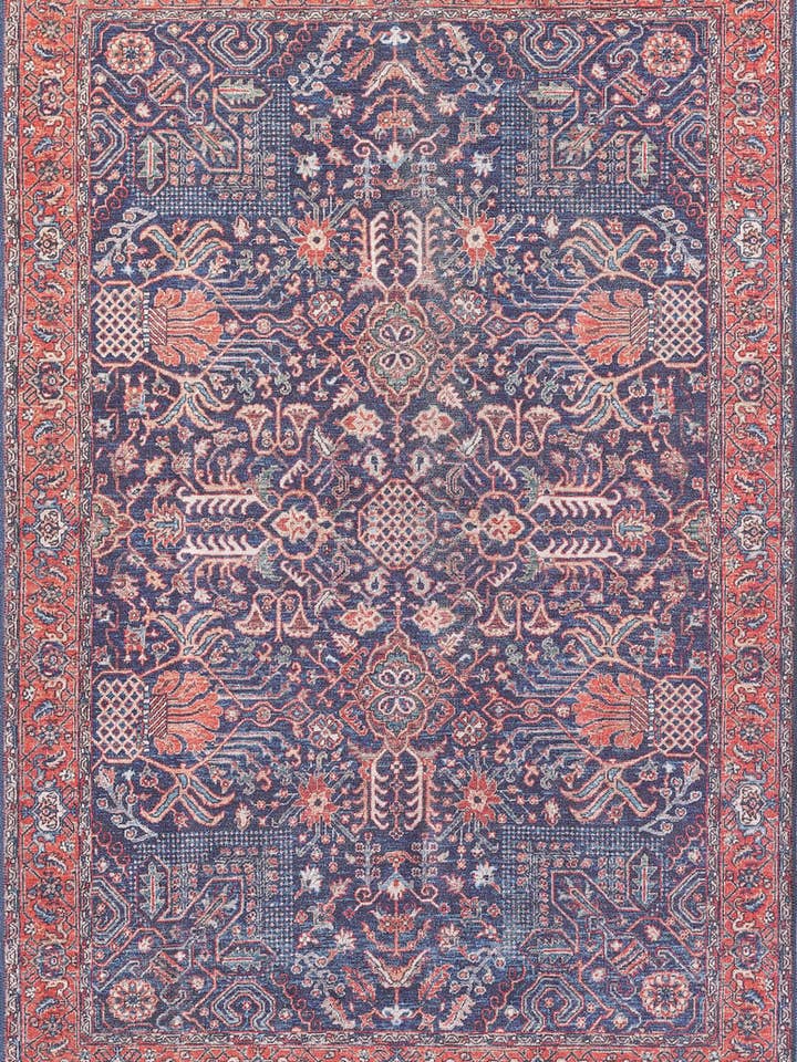 Solstice rød marineblå vaskbart tæppe - LCC3026 for engroshandel hos JUSTRUG