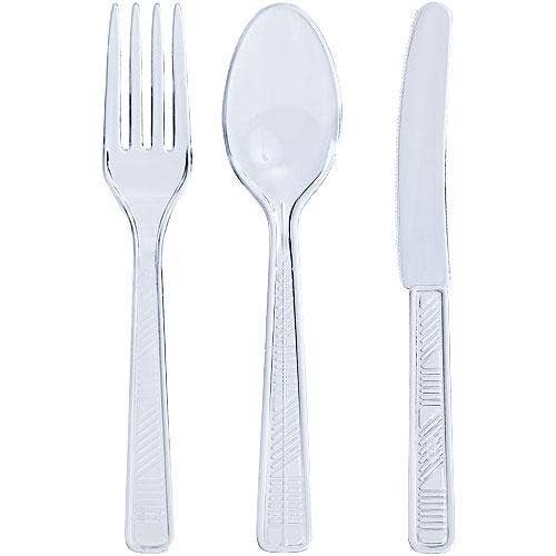 EcoQuality - Wholesale Assorted cutlery set - Clear and White Combo Cutlery – Disposable and Reusable0