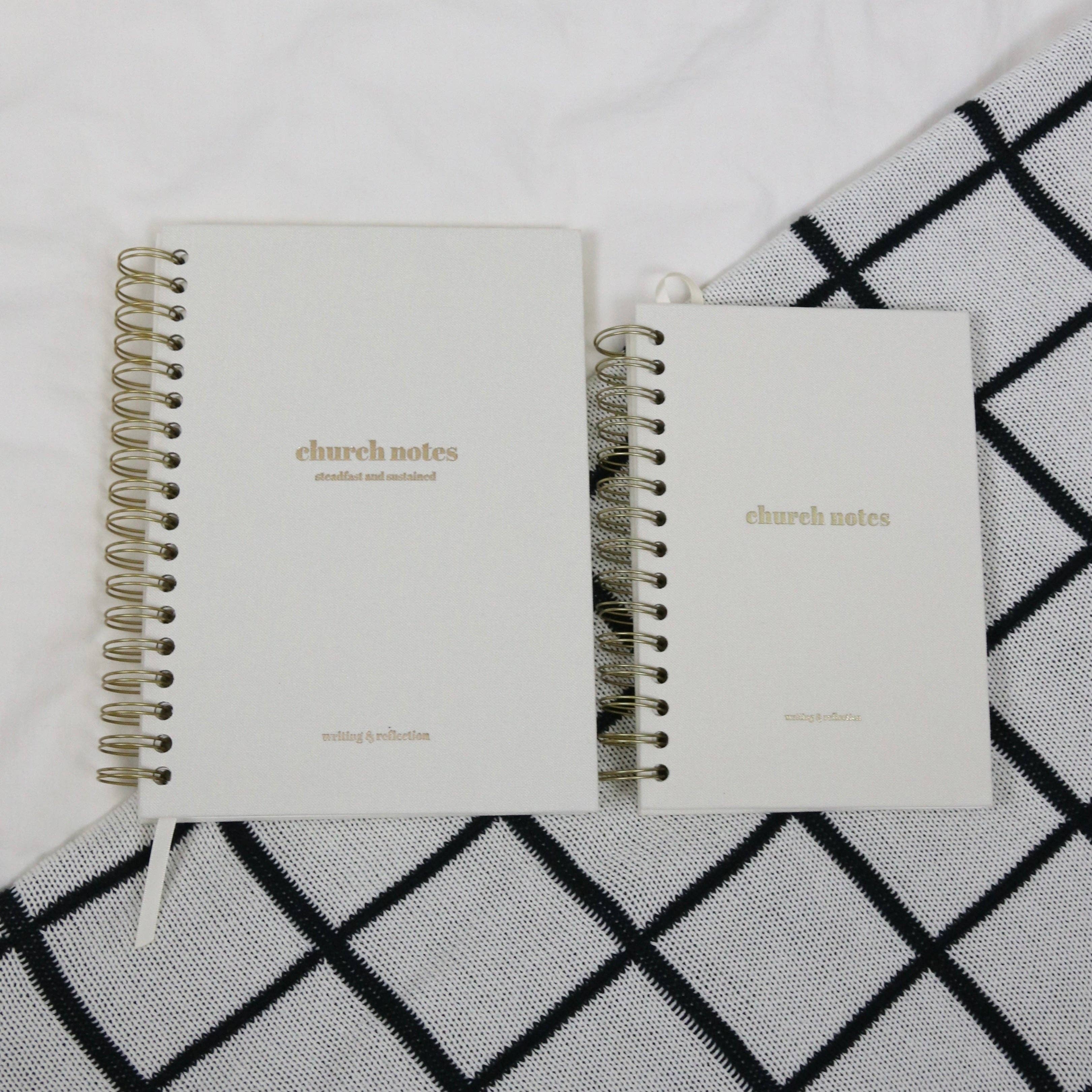 Steadfast and Sustained - Venta al por mayor Diario/agenda - Diario de Notas de la Iglesia - Espiral de Lino, Tamaño Grande (7 x 10")3