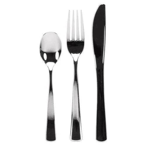 EcoQuality - Wholesale Assorted Cutlery Set - Polished Silver Cutlery Combo Box – Elegant Disposable Set1