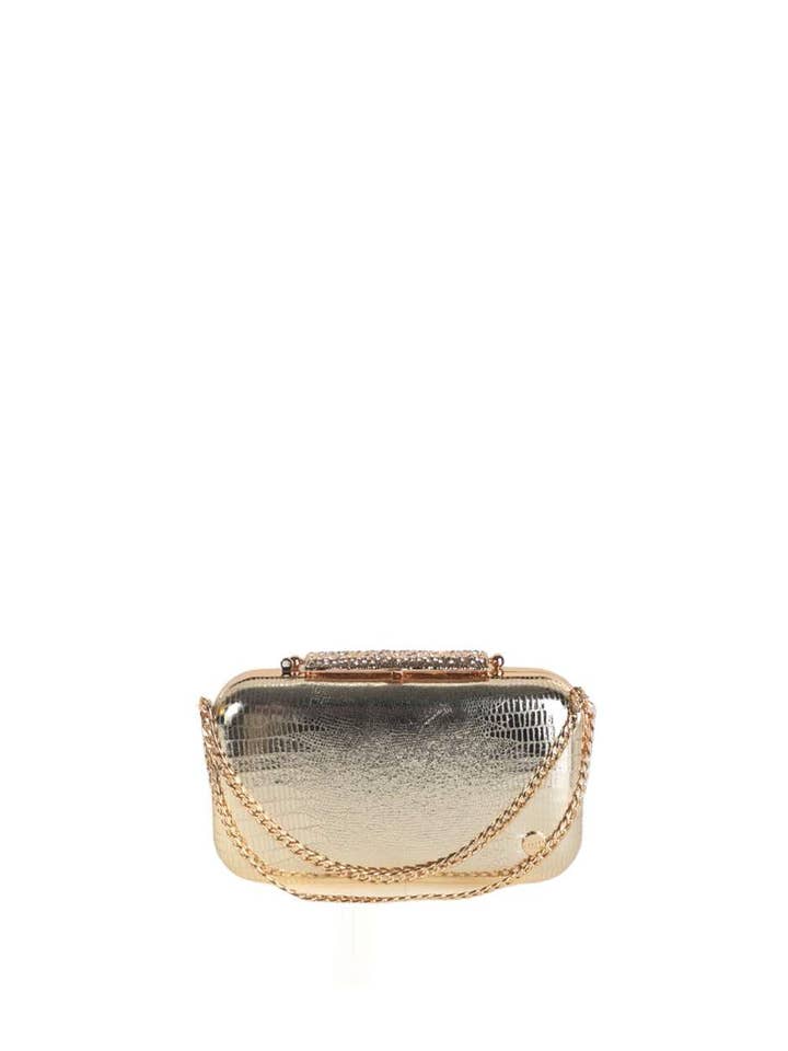 GOURAMIZ PARTY CLUTCH P.U. GOLD LEATHER for wholesale by Volum Bags