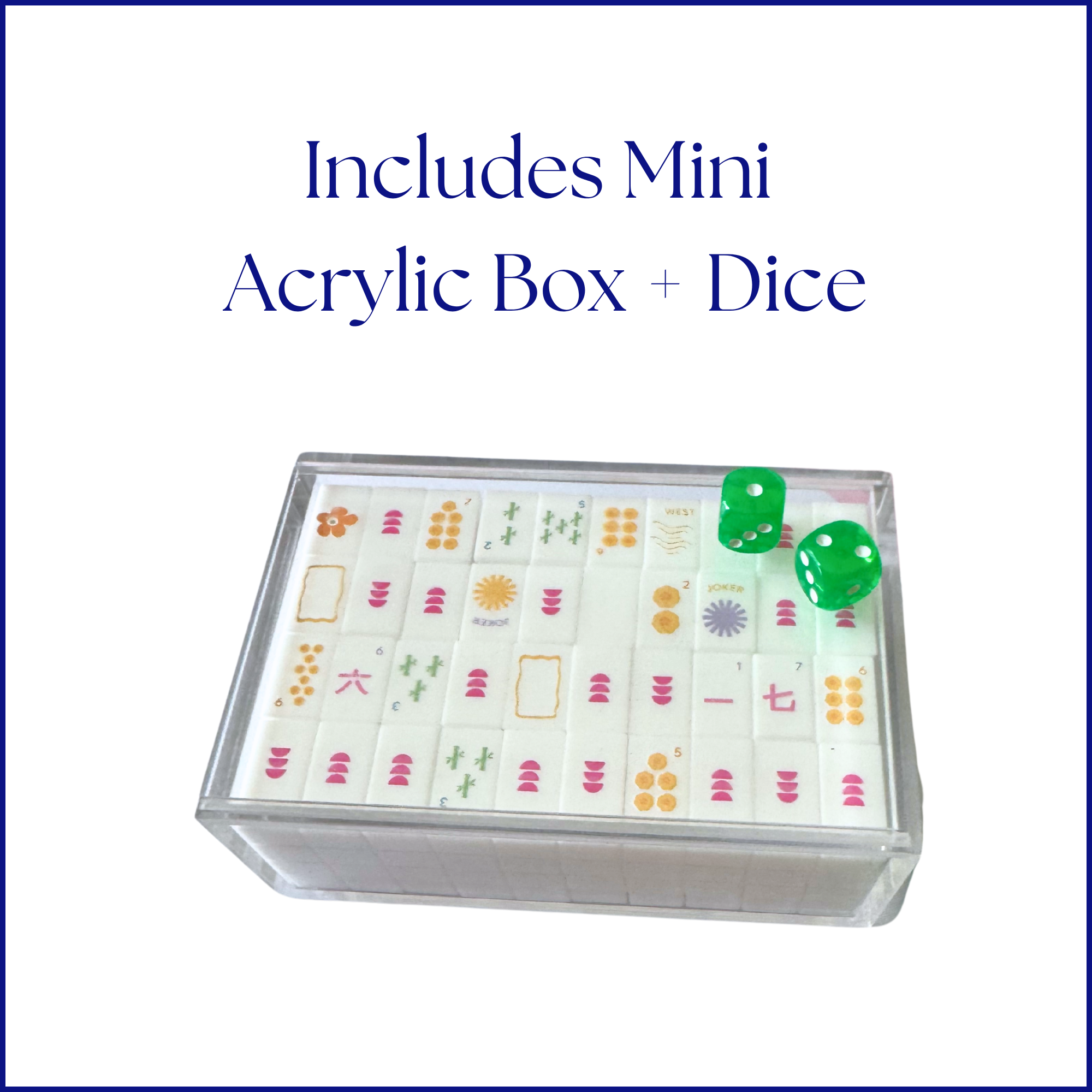 Morningside Mahjong - Venta al por mayor Juegos de mesa - Azulejos de Viaje de Arte en Relieve en Caja de Acrílico con Dados3