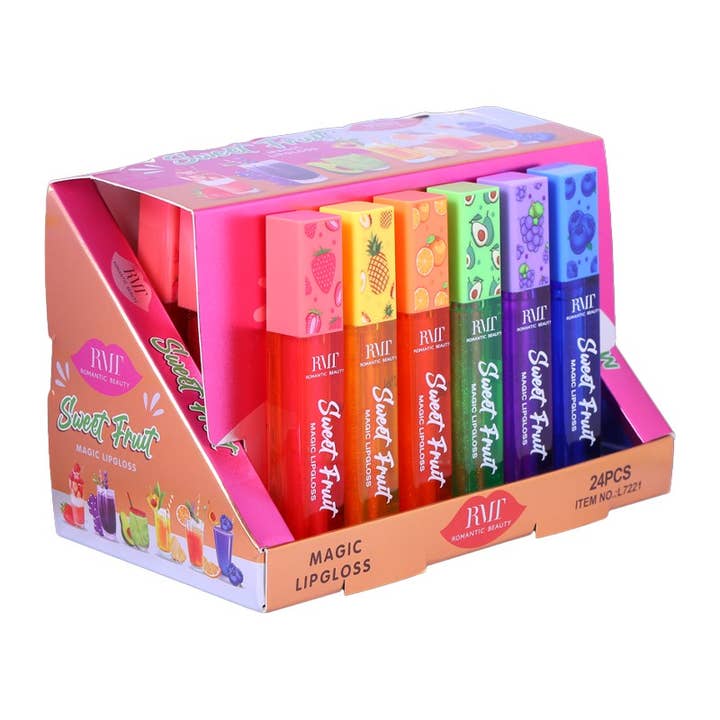 PINEAPPLE Beauty – wholesale Lip-gloss – Romantic Beauty L7221 Sweet Fruit Magic Lip Gloss - 24pc