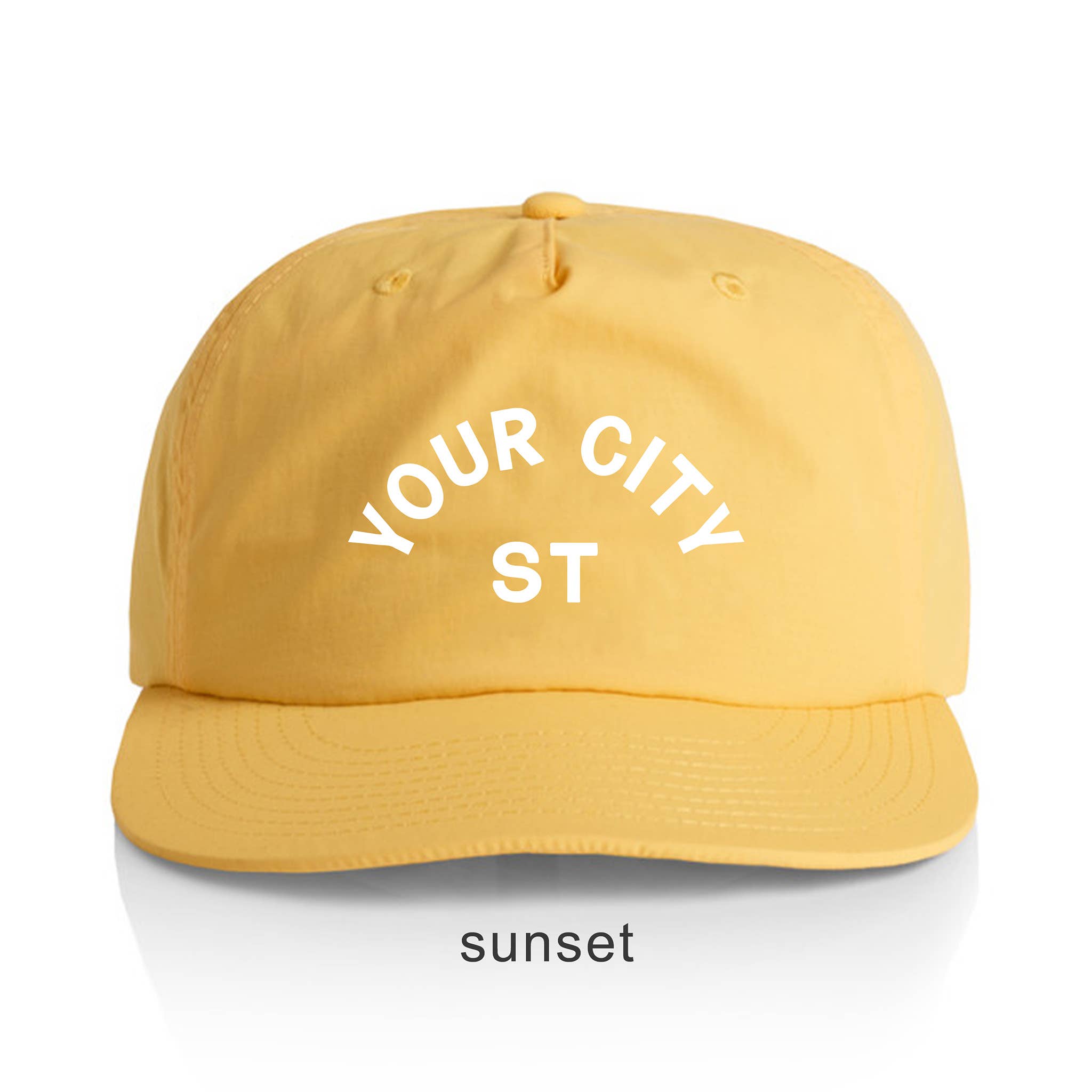 Endless August Supply Co. – wholesale Keps med platt skärm – Unisex – Anpassad Arch City Nylonkeps | Namn Drop Keps | Stadkeps11