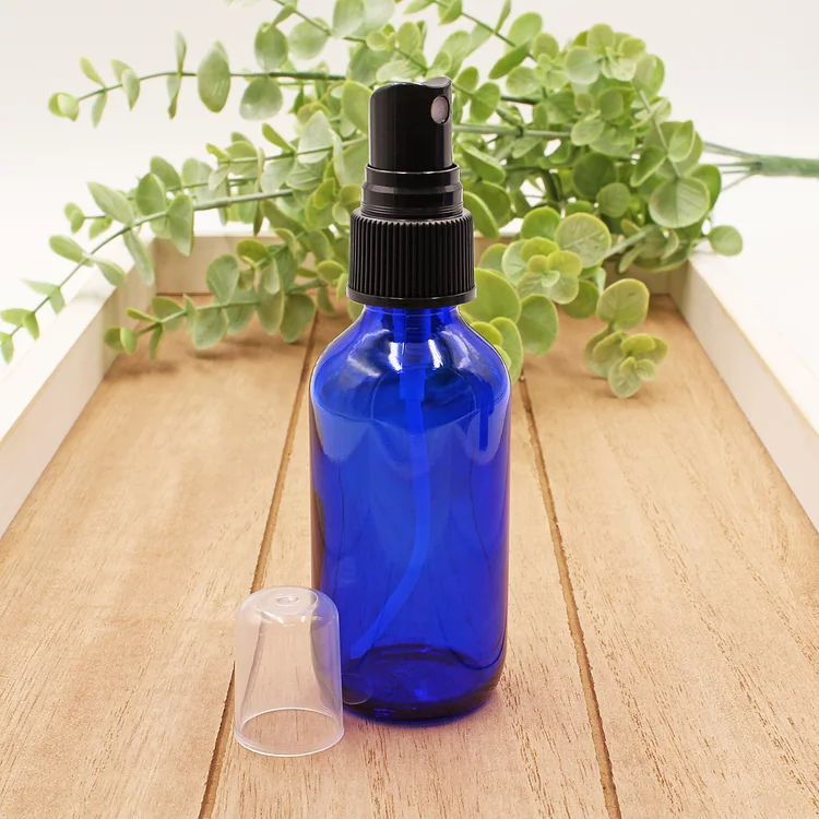 Matrix Aromatherapy - Wholesale Spray Bottle - 2oz Empty Blue Glass Spray Bottle3