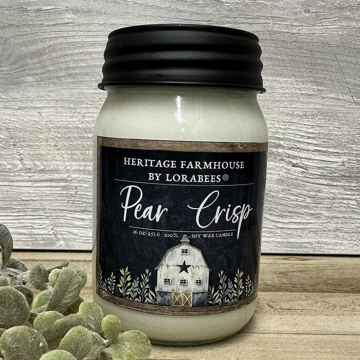 Lorabees - Wholesale Jar/Filled Candle - Pear Crisp Heritage Farmhouse Candles0
