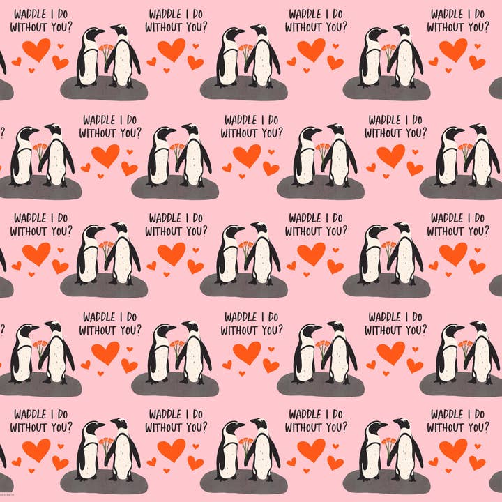 Tikkled Pink – Engroshandel Gavepapir – Waddle I Do Indpakningspapir | Jubilæum Gavepapir1