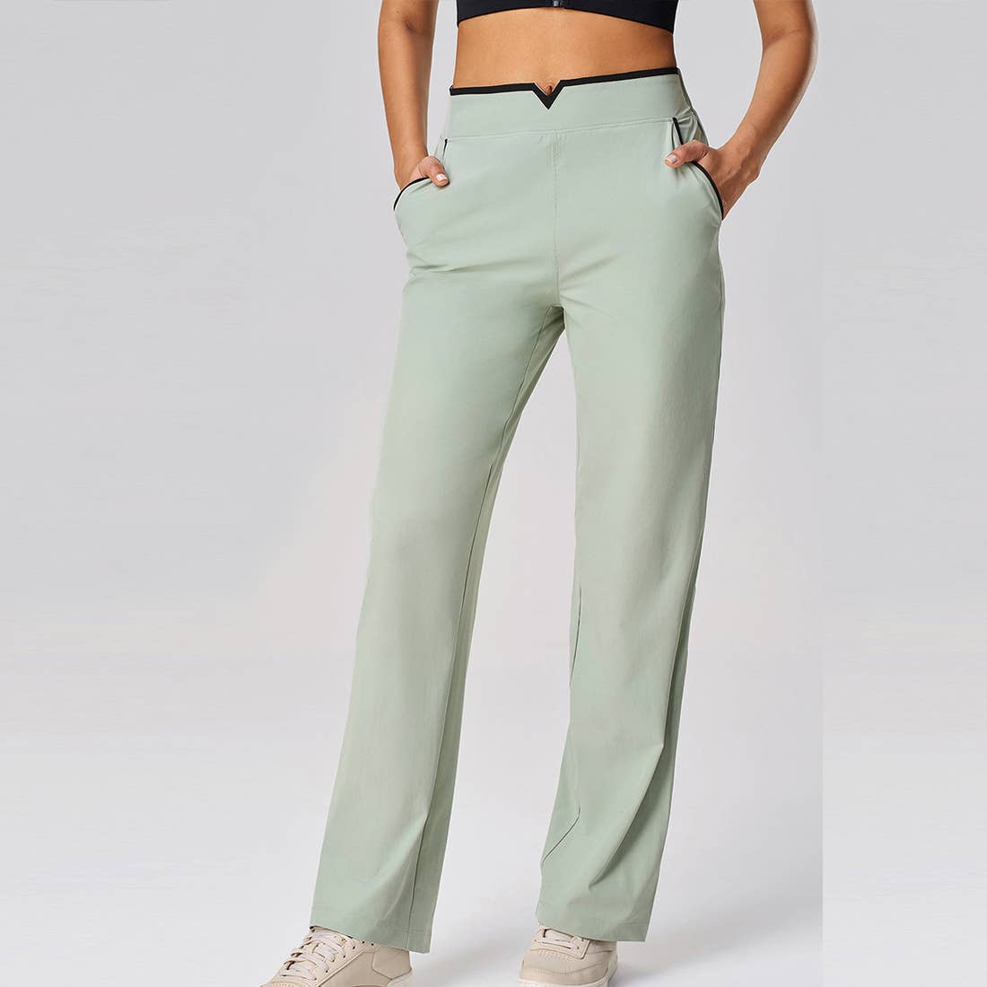 Sodalemon - Vente Pantalon de survêtement/de jogging – femme - Pantalon de yoga droit taille haute en coton pour femmes6
