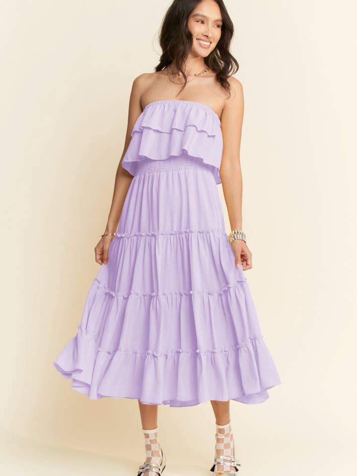 VESTIDO LARGO CON ABERTURA EN LA PARTE SUPERIOR Y LA FALDA para venta al por mayor de Davi & Dani