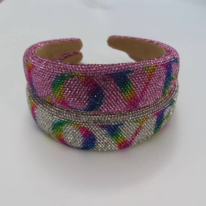Rhinestone Love Headbands for wholesale by lil darlings inc