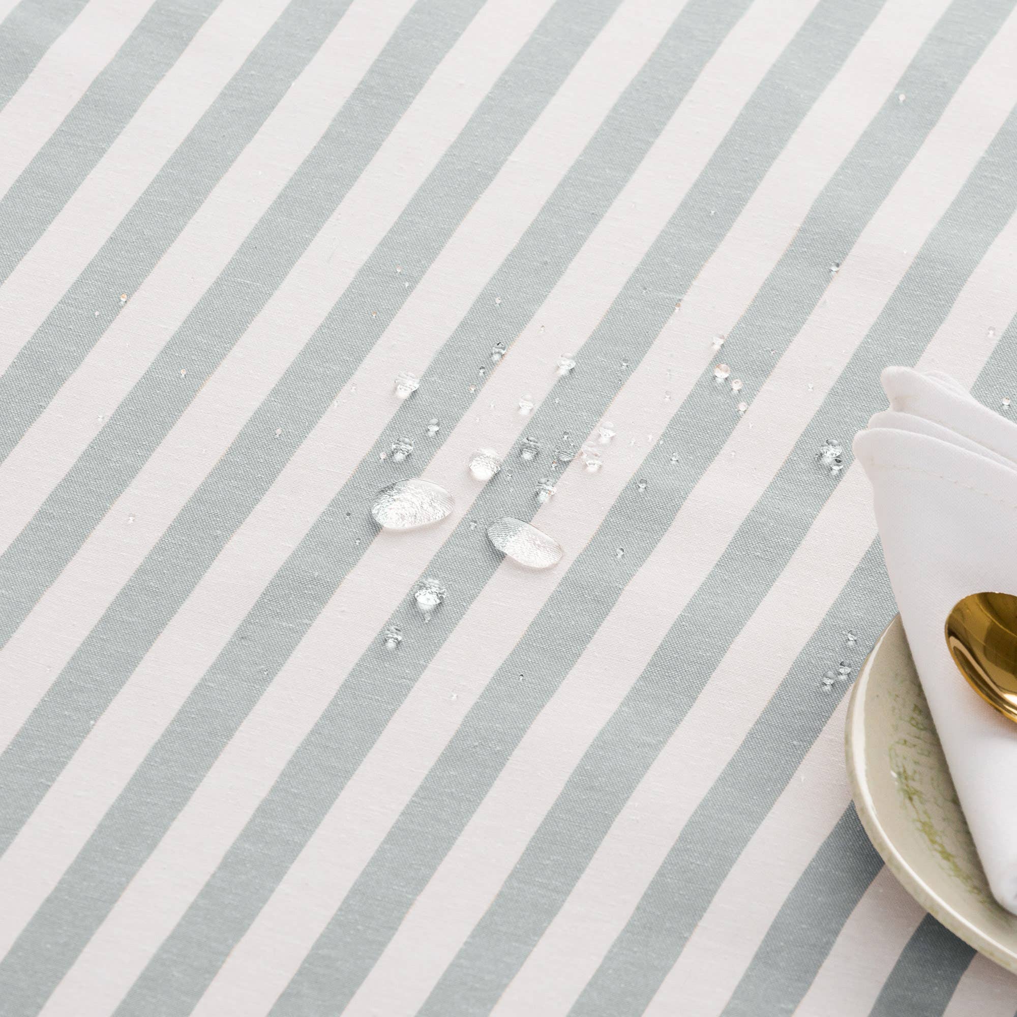 GAMUSI - Wholesale Tablecloth - Stain-resistant cotton tablecloth fabric feel stripes ALMA1