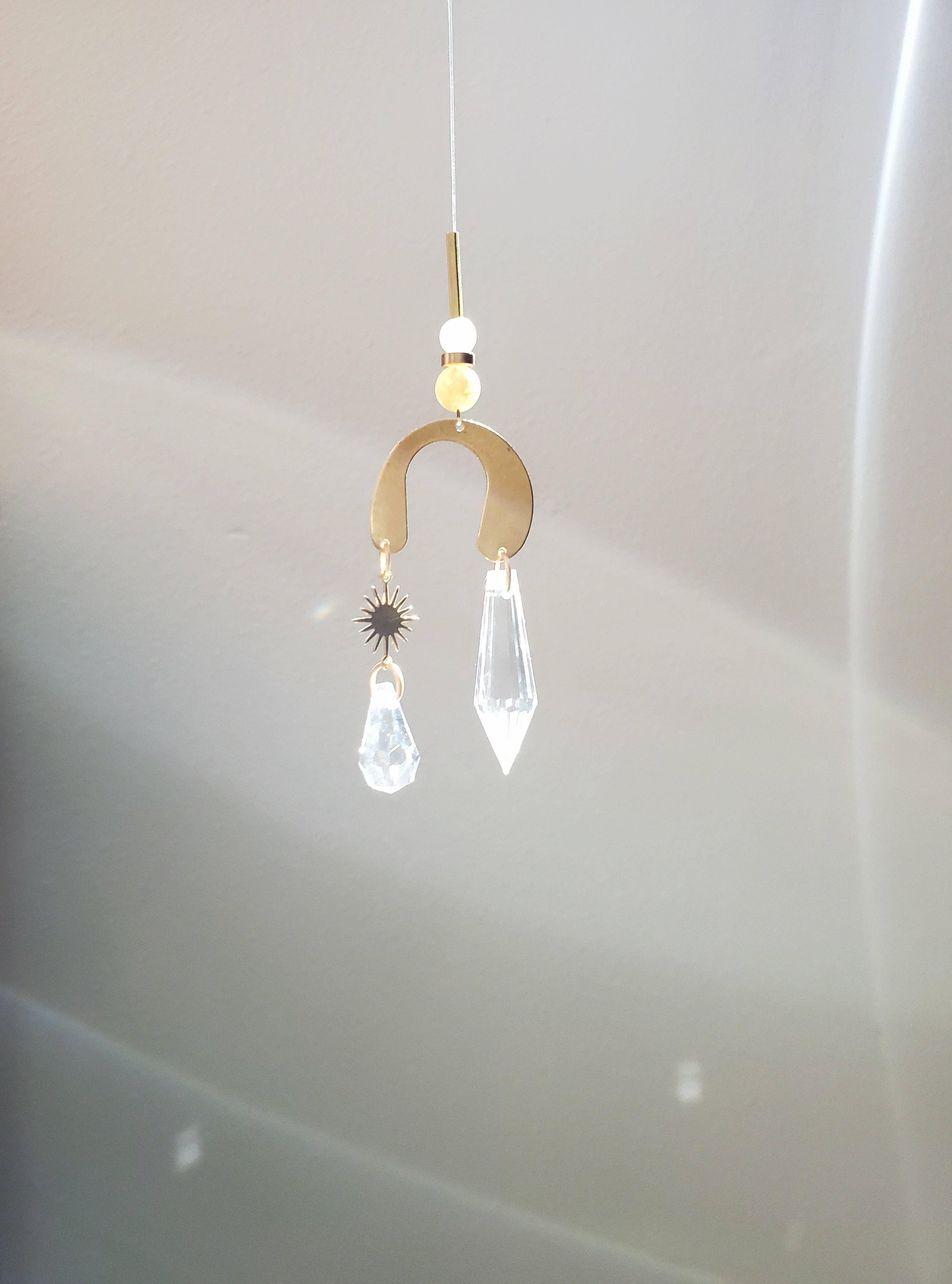 Suncatcher | Agate and Brass for wholesale by Zoerb & Co
