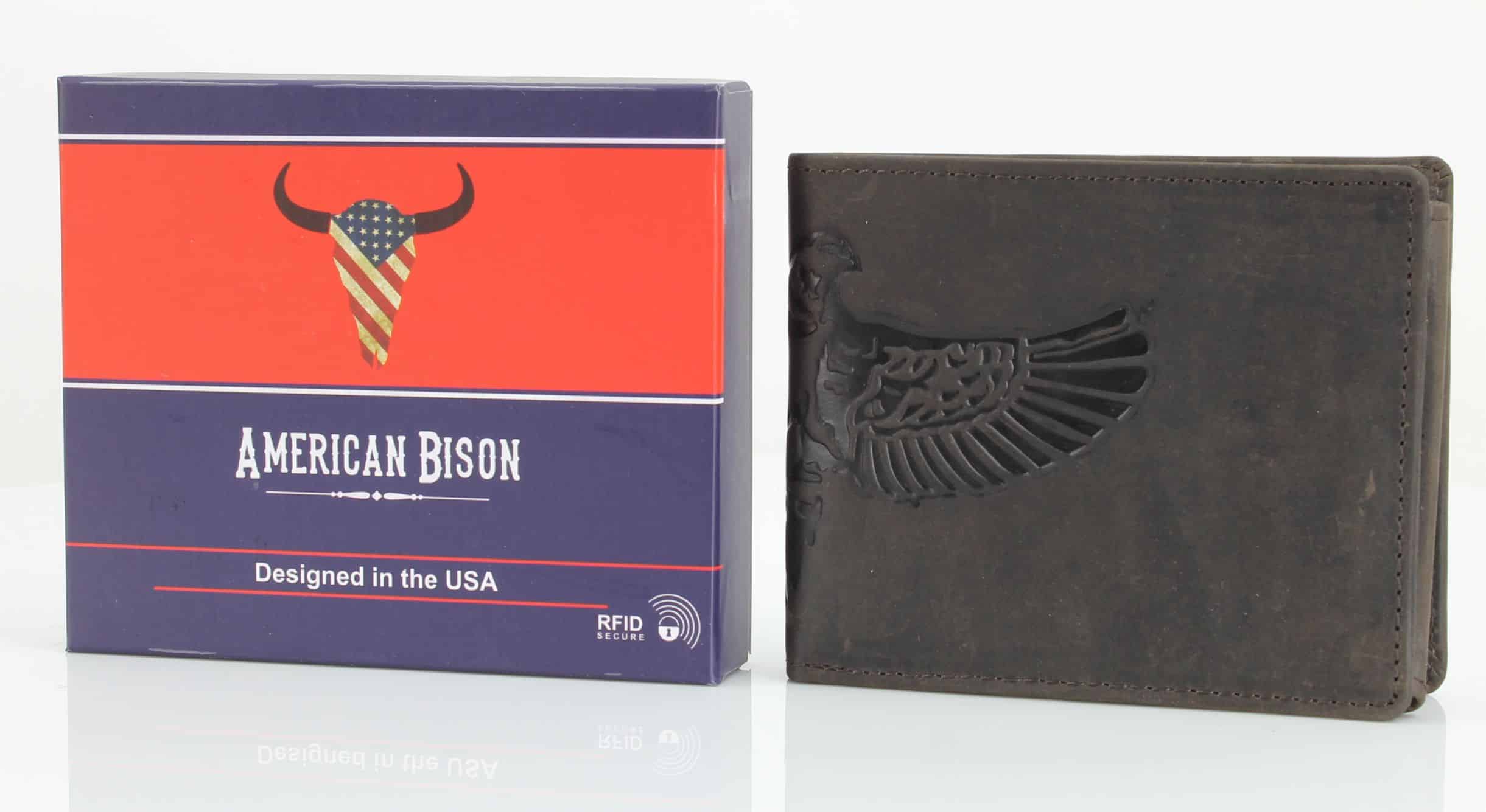 Leather Impressions Inc - Wholesale Wallet - Men's - American Bison Bird Embossed Leather Mens Bi Fold Wallet11