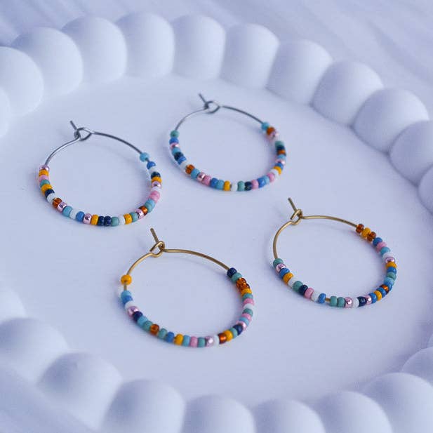 Creoles with Pearls - Summer Love for wholesale by Linati Studio