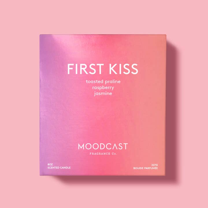 Moodcast Fragrance Co. - Wholesale Pot/gevulde kaars - Kokoswasgeurkaars - Vibes - First Kiss - glazen pot 227 g1