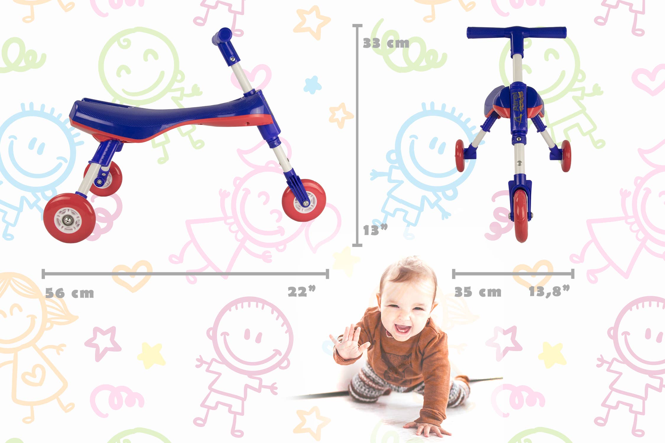 Airel - Wholesale Bike/Scooter - Kids - Airel Tricycle Without Pedals From 1 To 3 Years Old1