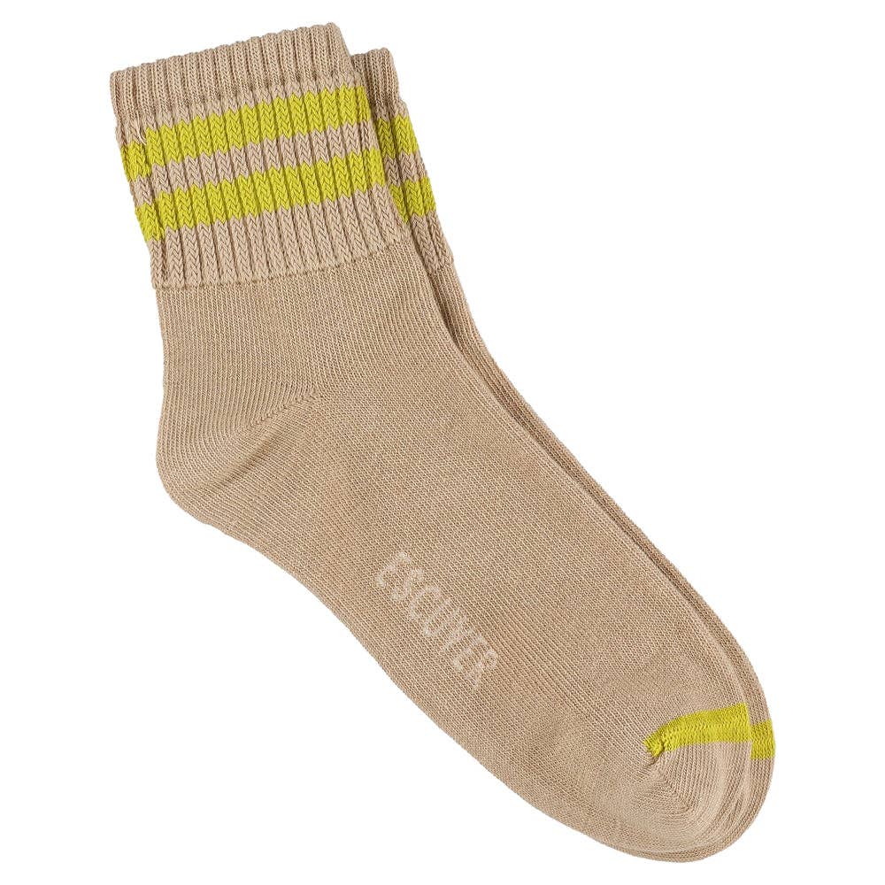 ESCUYER - Wholesale Socks - Women's - Women Stripes Ankle Socks - Pink / Yellow0
