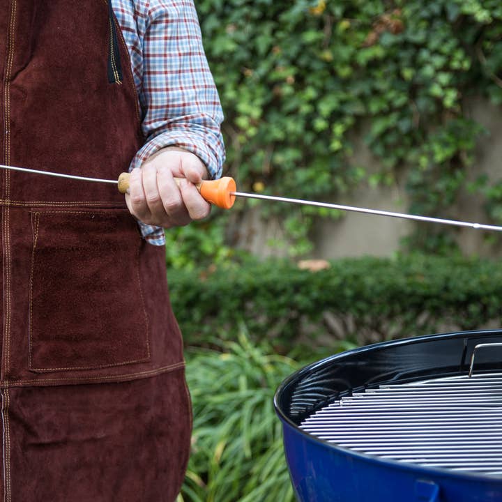 Fox Run Brands - Wholesale Apron - Outset Brown Leather Grill Apron, One Size, 27" x 30"3