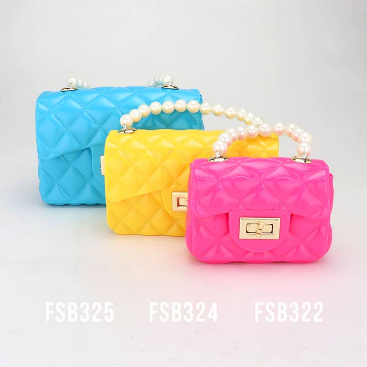 Pearl Top Handle Jelly Small Flap Purse / Crossbody Bag for wholesale by Sensibling Corp.