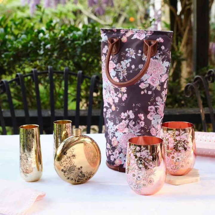 CLINQ - Wholesale Flask - Floral Hip Flask