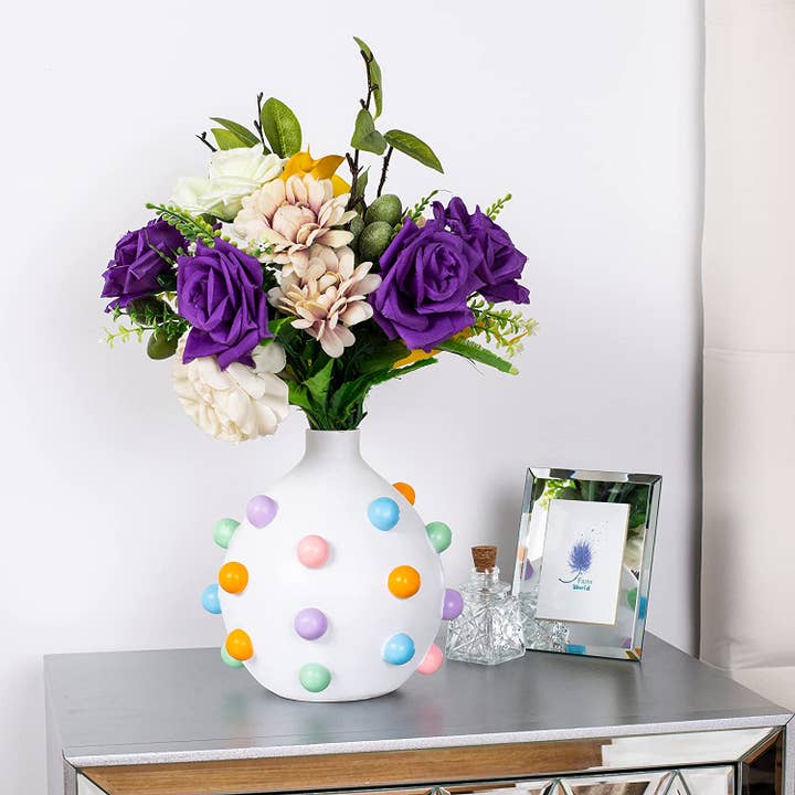 The Wine Savant / Khen Glassware - Wholesale Vase - Bubble Flower Vase Detailed Ceramic 1