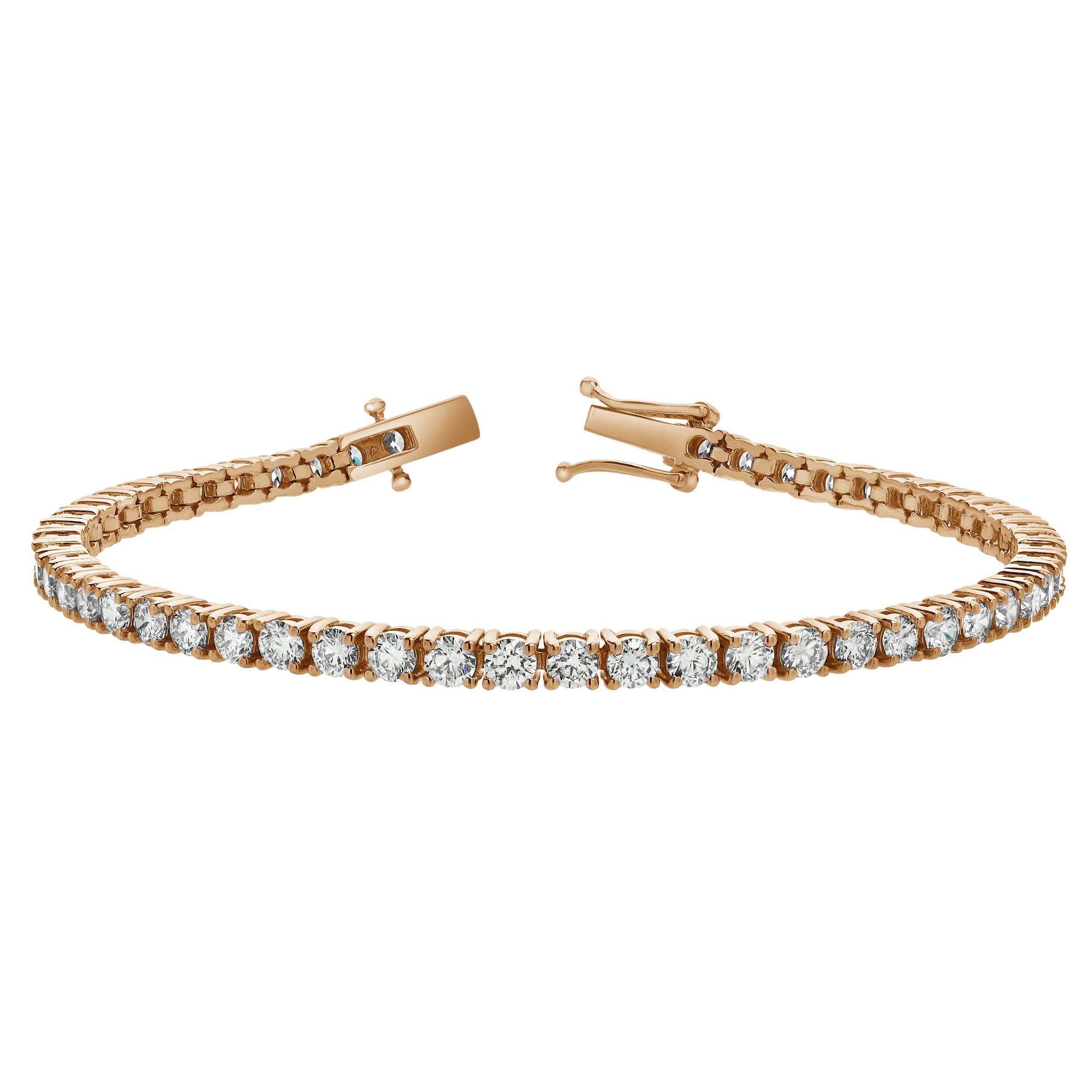 LuvMyJewelry (LMJ) - Wholesale Tennis Bracelet - LMJ 10K Rose Gold Unisex Diamond Tennis Bracelets - 10.04 Carats0