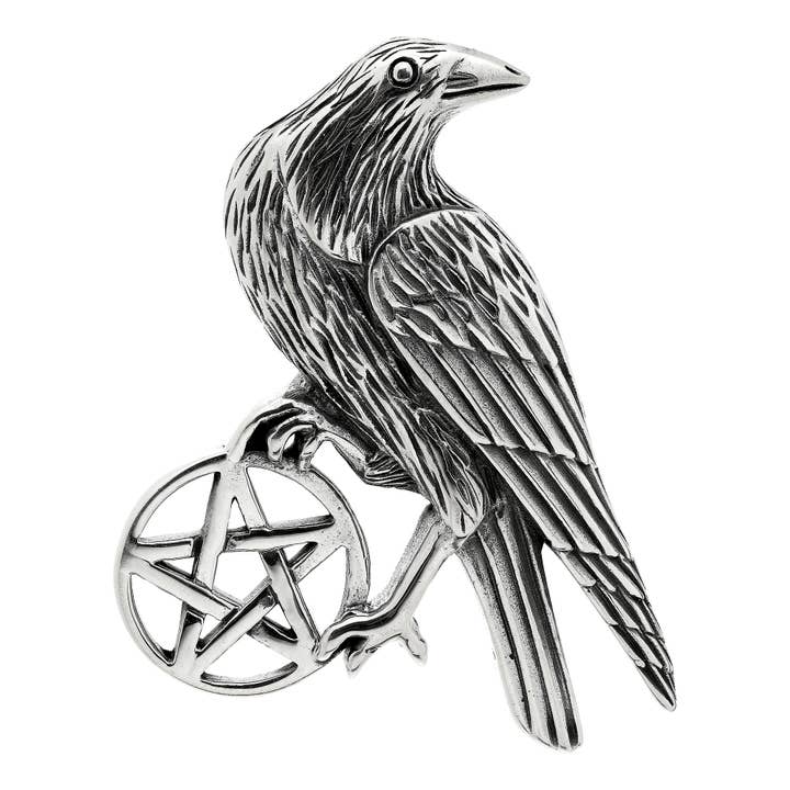925 Silver Raven Pentagram Pendant (USA-DDP) for wholesale by Silver Jewellery Cavern Wholesale